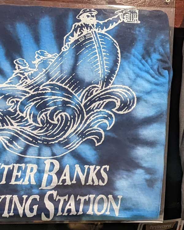 Outer Banks Brewing Station Beer Guy T-Shirt in Tie Dye Blue