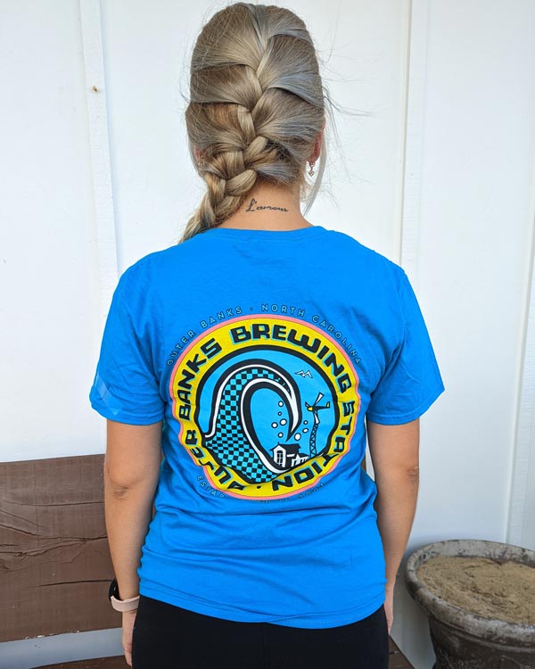 Back of Surf T-Shirt - Short Sleeve in Blue