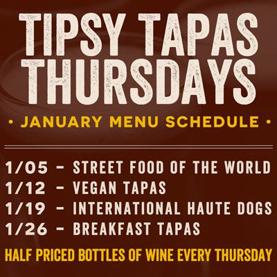 January Tapas Menu Schedule
