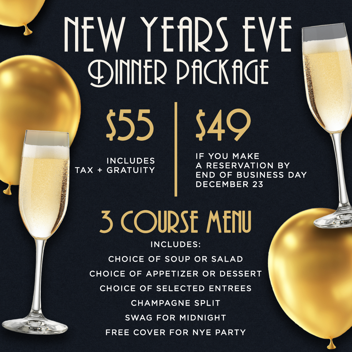 New Year's Eve Reservations agc